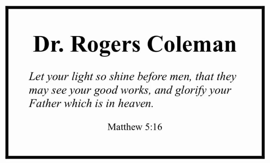 Dr. Rogers Coleman detail